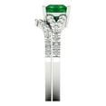 thumbnail image 3 of 3.36 ct Brilliant Princess Cut Emerald 14k White Gold Solitaire with Accents Engagement Bridal Wedding Ring Band Set size 3.75, 3 of 7