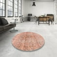 thumbnail image 3 of Ahgly Company Indoor Round Contemporary Sunrise Orange Persian Area Rugs, 7' Round, 3 of 6