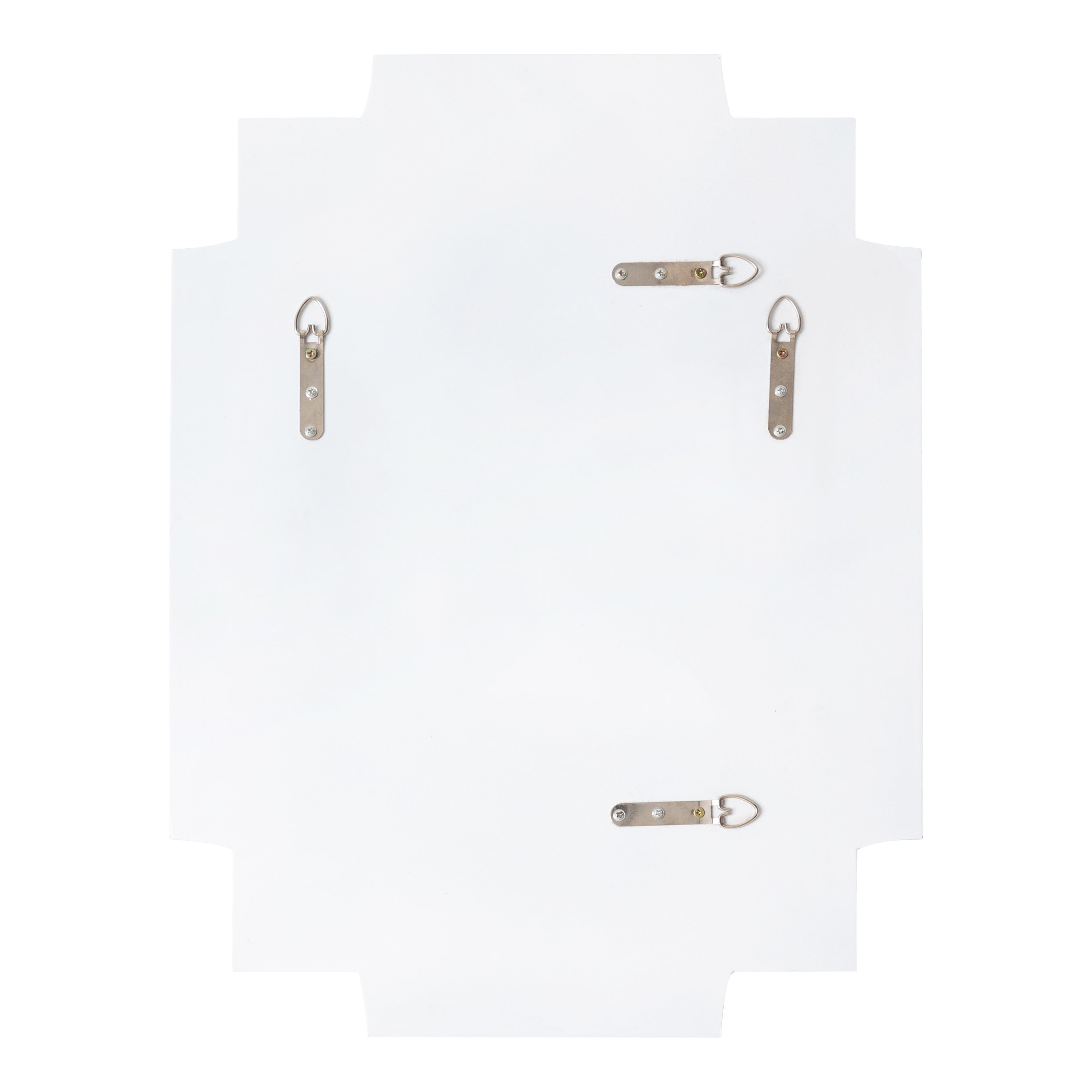 Kate and Laurel Minuette Glam Wall Mirror, 18 x 24, White, Boho-Chic Home Decor for Wall