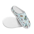 thumbnail image 3 of Daiia Winter Wonderland Light Blue Print Women’s Fuzzy Slippers Memory Foam Lightweight House Shoes Cozy Loafer Flannel House Shoes-37/38, 3 of 7