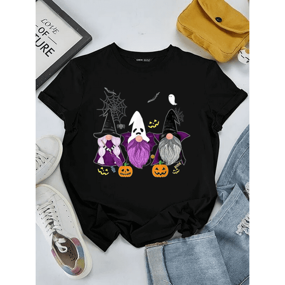 Scary Gnomes Ghost Autumn Pumpkin Halloween For Women Unisex T-Shirt, up to Size 5XL