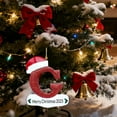 thumbnail image 4 of Taicans Personalized Initial Xmas Tree Ornament A-Z,2025 Christmas Letter Ornament,Red Glitter Santa Hat,4.1in Hanging Decoration for Christmas Tree, 4 of 4
