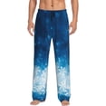 thumbnail image 2 of Picia Blue Glitter Sparkles Mens Soft Woven Cotton Elastic Waistband Sleep Pajama Pant Lounge Sleep Pant With Pockets And Drawstring-XX-Large, 2 of 9