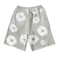 thumbnail image 1 of Summer Men Shorts Flower Print Drawstring Elastic Waist Loose Pockets Pleated Vacation Beach Sport Casual Homewear Short Pants, 1 of 5