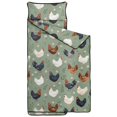 thumbnail image 2 of Hen and Floral Teal Pattern Teens Toddler Nap Mat with Pillow, Sleeping Mat Bag for Preschool Daycare 59"x22", 2 of 6