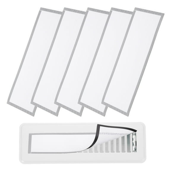 Uxcell 6Pcs Magnetic Floor Vent Covers, Floor Register Cover Mesh Air Vent Screen Filters, Great for Home (White, 14-Inch x 5-Inch)