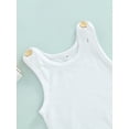 thumbnail image 5 of Baby Boy Summer Suspenders Jumpsuit, 3 6 12 24 Months 2T 3T Toddlers Solid Color Sleeveless Short Rompers for Girls, Boys, 0-3 Years, 5 of 8