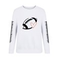 thumbnail image 6 of Football Sweatshirts for Women Game Day Long Sleeve Crew Neck Tunic Tops Baseball Shirt Workout Tops Comfort Hoodie Football Season Shirts Fall Fashion Must Haves Baggy Plain Pullover Sweaters White, 6 of 6