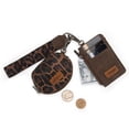 thumbnail image 5 of Wrangler Women's Western Dual Pouch Wristlet Wallet - Embroidered Boot Scroll Design with Zippered Card Holder, Leopard-Coffee, 5 of 7