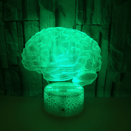 

Brain 3D Illusion Decoration Lamp Gawell 7 Color Changing Touch Switch Table Desk Night Light Birthday Christmas Gift with Acrylic Flat for Brain Fans Lover