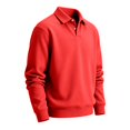 thumbnail image 2 of Fabrcox Mens Long Sleeve Polo Shirts Casual Button Collared Shirts for Men Regular Fit Solid Color Athletic Fall Winter Business Mens Golf Shirts Red L, 2 of 8