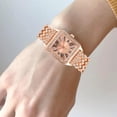 thumbnail image 2 of CXYYY Square Watch For Women Stainless Steel Inlay Cubic Zirconia Watch Strap Fashion Roman Text Dial Easy To Read Quartz Watch For Women, 2 of 4