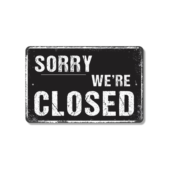 Sorry We’re Closed (2 Pack) 8 Inch x 12 Inch Novelty Plastic Sign See You Soon Durable Weatherproof UV Protected Perfect for Shops Cafes Offices Fun Gift for Small Business Owners