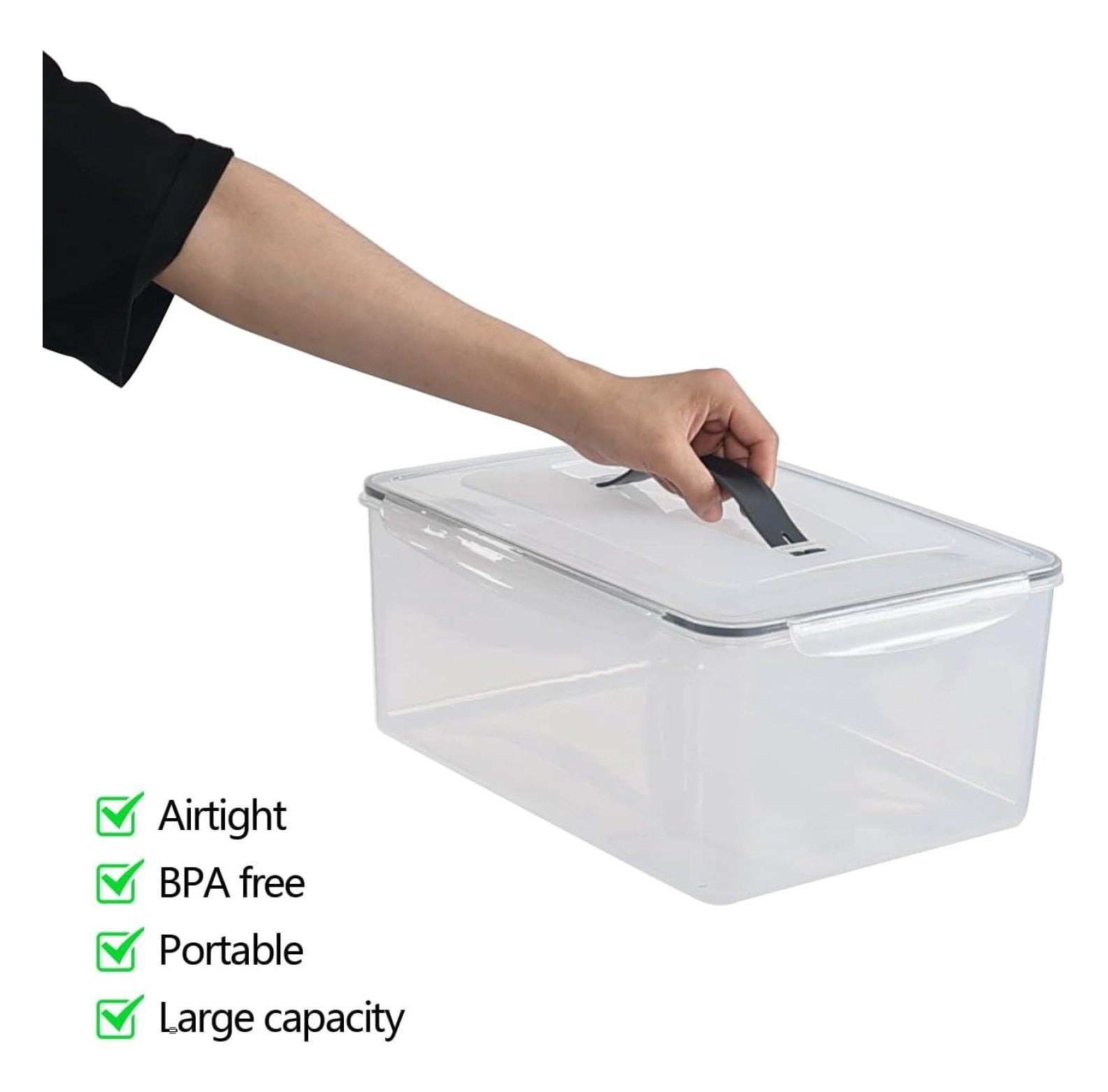 4 Packs Large Airtight Food Storage Containers with Silicone Gasket Sealing Lid, 16 L / 546 Oz, Plastic Storage Bins Boxes for Bread, Rice, Flour, Dog Cat and Other Pet Food