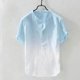 thumbnail image 2 of Camisas s Para Hombre Manga Larga Colgando teñido de la blusa del Cool del Cool delgado y del Cotton Bragable de la blusa de Men (Blue, L), 2 of 3