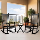 TLGREEN Outdoor Rocking Chair Set of 2 Chairs & Side Table, 3 Pieces ...
