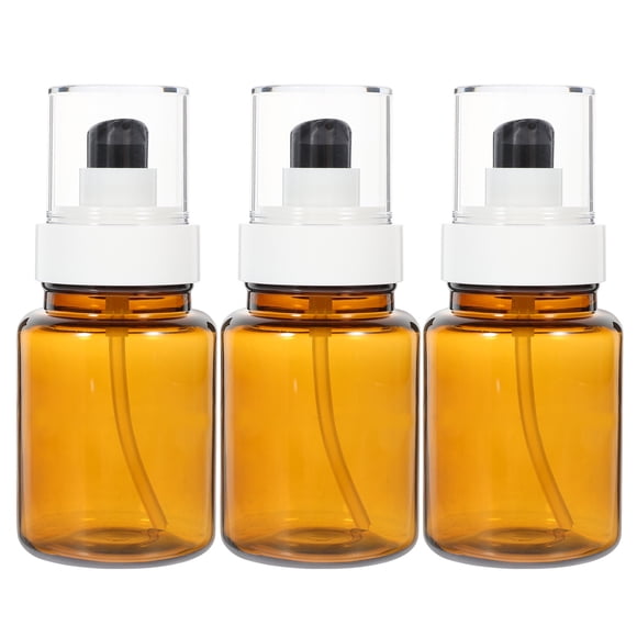 3 botellas vacías con bomba de 100 ml para aceites esenciales, cosméticos, portátiles (marrón)