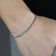 thumbnail image 2 of Silver Stainless Steel Curb Cuban Link Chain Bracelet Unisex Women Men 7-11inch, 2 of 2