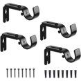 thumbnail image 1 of nipocaio 4 Pcs Support de Tringle à Rideau Réglable avec 8 Vis Support Mural Tringle à Rideau Extensible (Diamètre Moins de 25mm) 9cm, 1 of 4