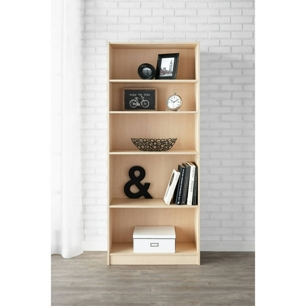 Mainstays 71 5 Shelf Standard Bookcase, Mainstays 5 Shelf Bookcase Dimensions