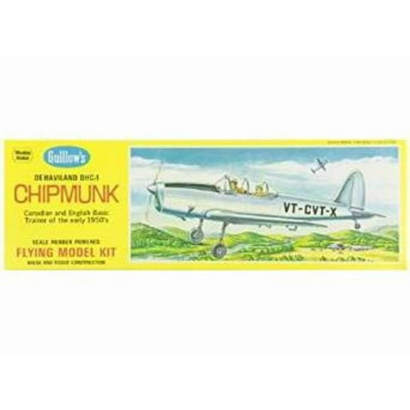 Guillows 903 1/24 Dehaviland Chipmunk 17" Balsa Flying Model Kit