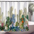 thumbnail image 2 of Cortina DE DUCHA YONGSHENG Juego DE Cortinas DE DUCHA DE tela para baño colorido impermeable tamaño estándar 180 * 180 cm (cactus), 2 of 5
