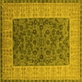 thumbnail image 1 of Ahgly Company Indoor Square Oriental Yellow Industrial Area Rugs, 8' Square, 1 of 4