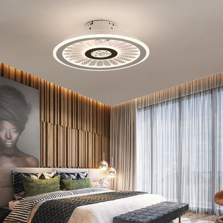 

Ceiling Fan Light LED Dimmable Chandelier Flush Mount Remote Control AC110-120V