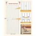 thumbnail image 3 of Lilypelle Extra Tall Cat Pet Gate, Adjustable 25.59"-28.35" Width 74.8-96.5 Inch Height, No Drilling Pressure Mounted, Walk Through Swing Safety Double Door Gate for Doorways, Stairs, Kitchen, House, 3 of 7