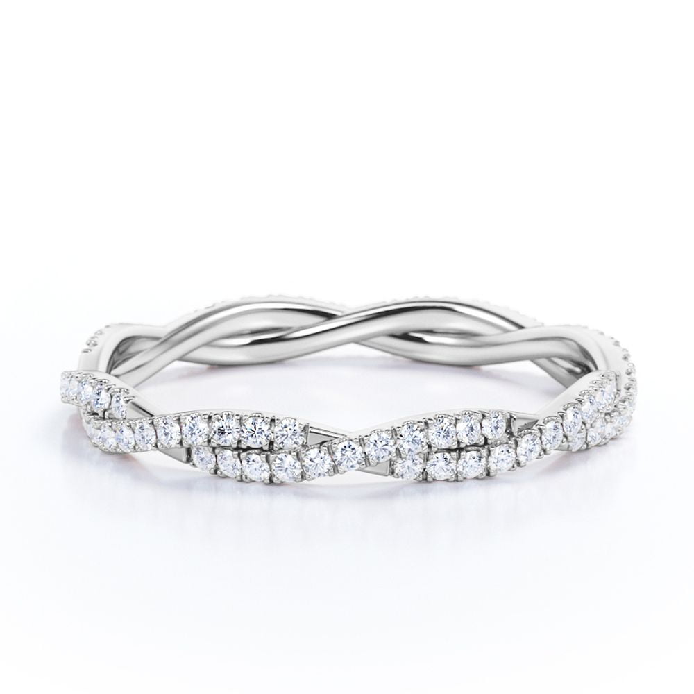 JeenMata - Eternity Moissanite Infinity Anniversary Ring - 18K White Gold Plating for Women