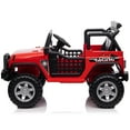 thumbnail image 3 of Joyracer 12V Kids Ride On Truck Car with Parent Remote Control & 2 Seater,2* 55W Motor,9 AH Battery Powered Toy Car with Spring Suspension,3 Speeds,LED Lights,Bluetooth Music for Girl Boy, Red, 3 of 8