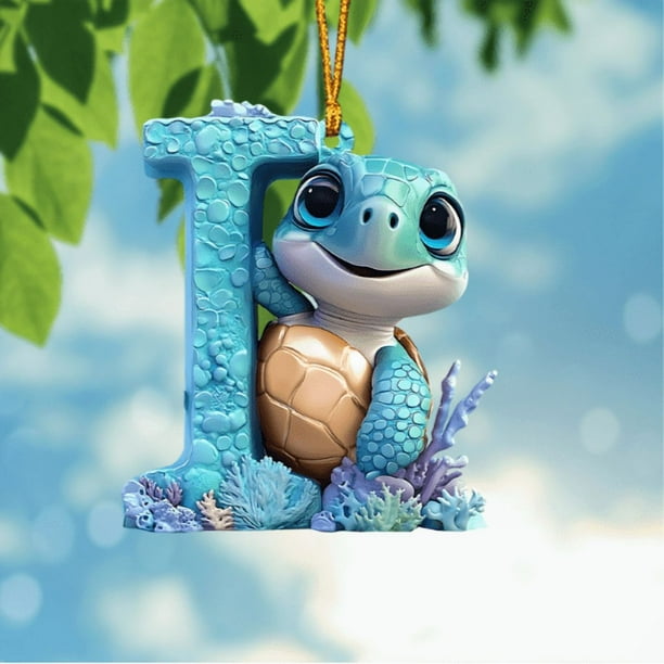 Lindo adorno con forma de letra de tortuga