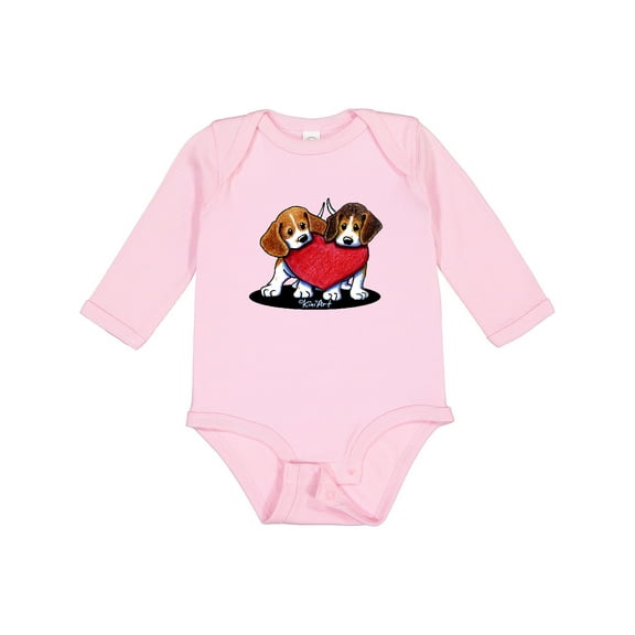 Inktastic Beagle Heartfelt Duo Boys or Girls Long Sleeve Baby Bodysuit