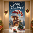 thumbnail image 5 of Decorative Design Merry Christmas Banner Snowy House Holiday Scene for Christmas Party Holiday Decoration Winter Celebration, 5 of 9
