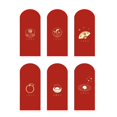 thumbnail image 1 of 6Pcs Enveloppes Rouges avec des Mots de Bénédiction Lapin Chinois 2023 Nouvel An Lunaire Argent Rouge Décor de Paquets pour Cadeau, 1 of 10