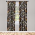 thumbnail image 3 of Ambesonne Spring Curtains, Sakura Butterflies Print, Pair of 28"x63", Dark Orange and Laurel Green, 3 of 5