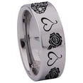 thumbnail image 3 of Heart Rose Tungsten Carbide Ring, 3 of 9