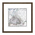 thumbnail image 1 of Map Antique 1862 Stieler Poland Hungary Old Replica 8X8 Inch Square Wooden Framed Wall Art Print Picture with Mount, 1 of 4