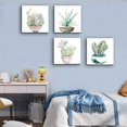 thumbnail image 4 of Succulent Plants Bathroom Decor Wall Art, Green Cactus Pictures Canvas Print, Botanical Paintings for Bedroom Living room Office Decoration - 12" X 12", 4 of 6