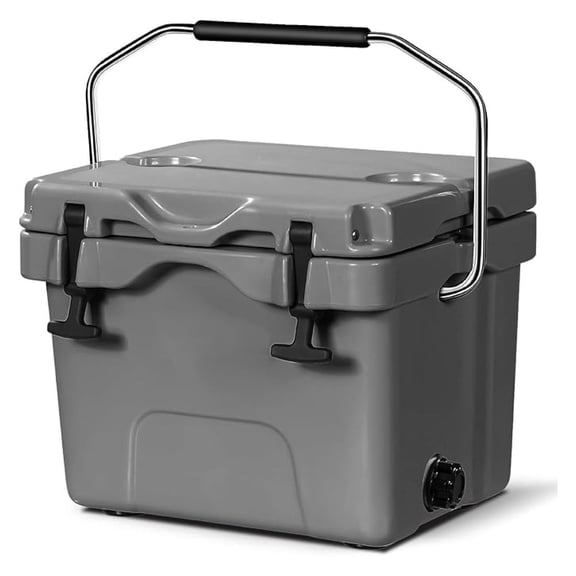 SEEKOL  16 Quart Cooler, 24 Can Insulated Ice Chest Box with Heavy Duty Handle and 2 Cup Holders, 3-5 Days Ice Retention, Portable Leakproof Hard Cooler for Camping, Fishing, Picnic, Outdoor
