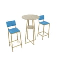 thumbnail image 4 of Demi Bonn 3-Piece Dining Table Set with 2 Upholstered Chairs and Storage, Kitchen Bar Table Furniture Sets for Dining Room, Apartment, Blue, 4 of 12