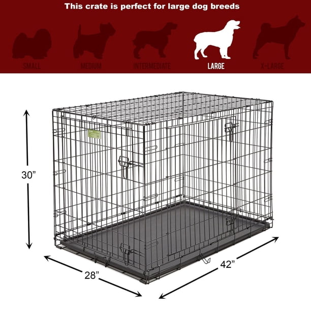 MidWest iCrate Double-Door Folding Dog Crate with Divider Panel