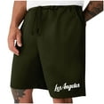 thumbnail image 1 of Puntoco Pantalones Cortos Deportivos Con Bolsillos Informales Elásticos Con Cordones Para Hombre, Pantalones Cortos Para El Hogar, Pantalones De Tres Cuartos, Verde Militar L, 1 of 5