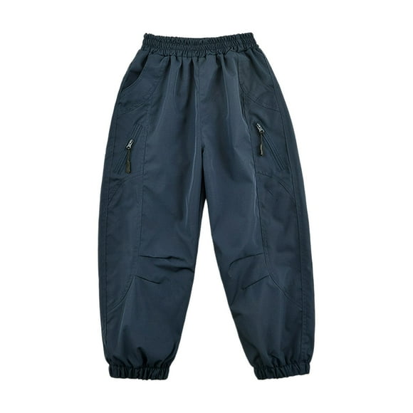 JFHHQ Boys Slim Fit Pants Pants Outdoor Windproof Rain Pants for Kids—Versatile Softshell Trousers for Hiking Skiing Travel and Daily Play with Thermal Insulation 4-5 Years Navy