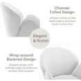 thumbnail image 6 of Velvet Home Office Desk Chair with Gold Wheels, Cute Vanity Chair, Modern Swivel Desk Chair with Back, Height Adjustable Upholstered Tufted Computer Task Chair, Ivory, 6 of 14