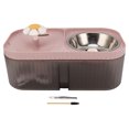 thumbnail image 1 of Fuente de agua para gatos, tazón de comida, alta capacidad, silencioso, 2 en 1, alimentador para mascotas, dispensador de agua, máquina de alimentación rosa, 1 of 9