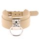 thumbnail image 1 of Minnieouse Moda Punk gótico ancho PU cuero O anillo Collar gargantilla collar mujer joyería Ropa, zapatos y accesorios Miscelánea Anillo de plata y tez, 1 of 6