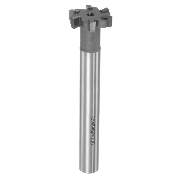 Uxcell 6mm Depth 25mm Cutting Dia 12mm Shank Carbide Tip 6 Flutes T-Slot Milling Cutter