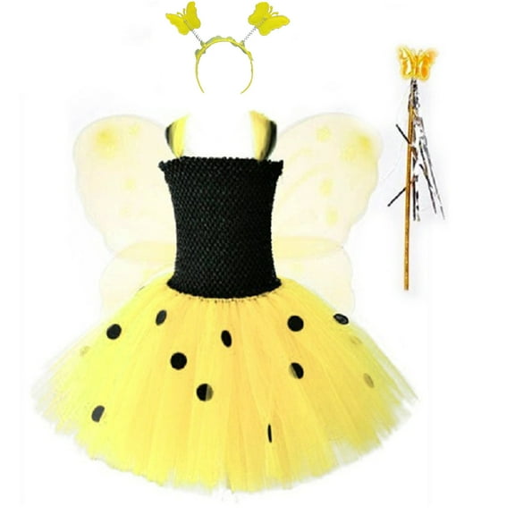 Coerni Girls Bee Dress up Kids Carnival Birthday Parties Dress Princess Tutu Tulle Dress Fancy Fairy Dresses Outfits