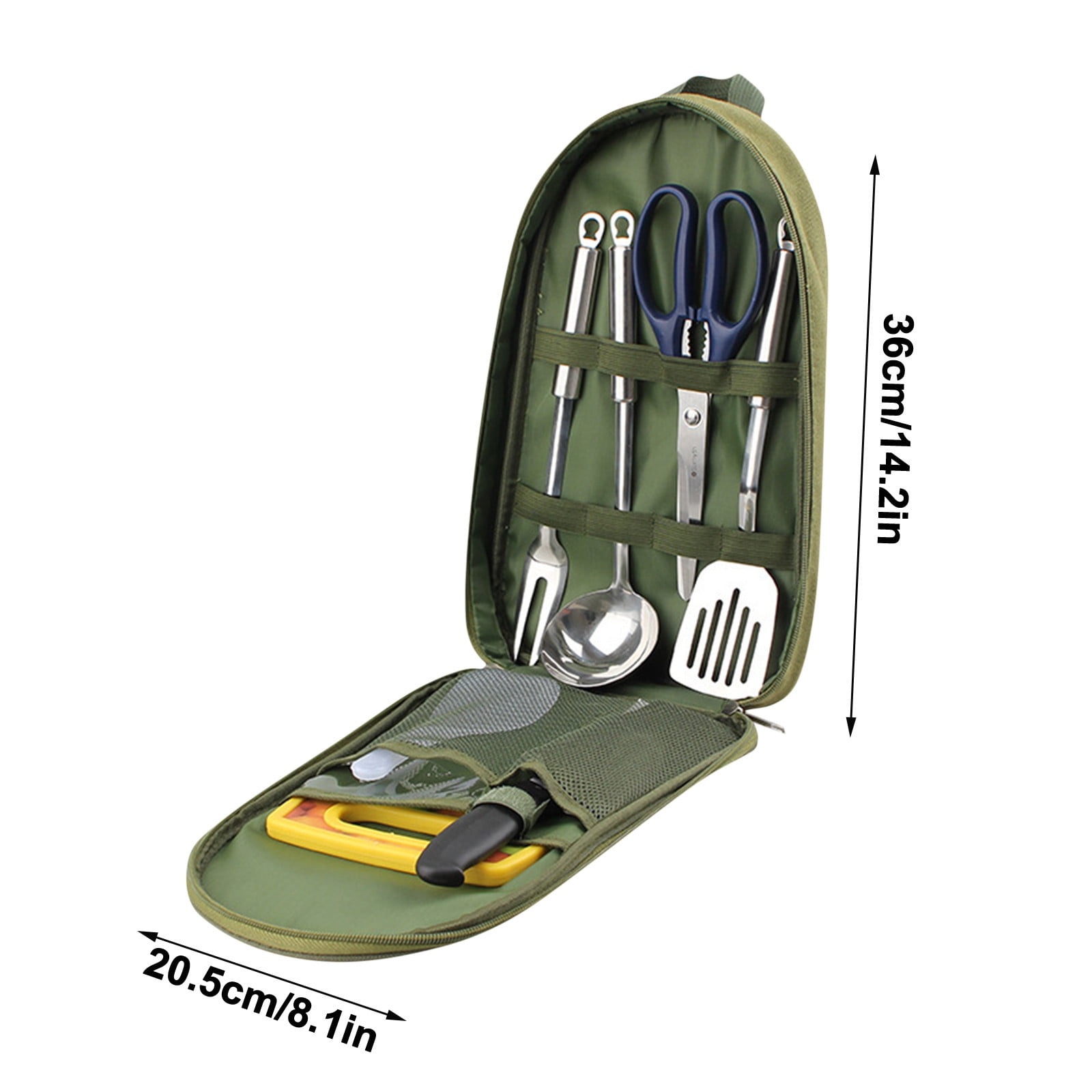 Camping Silverware Kit Cutlery Organizer Utensil Picnic Set 7 Piece